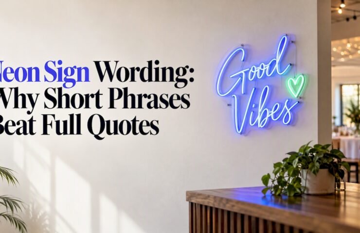 Custom LED neon sign in event venue