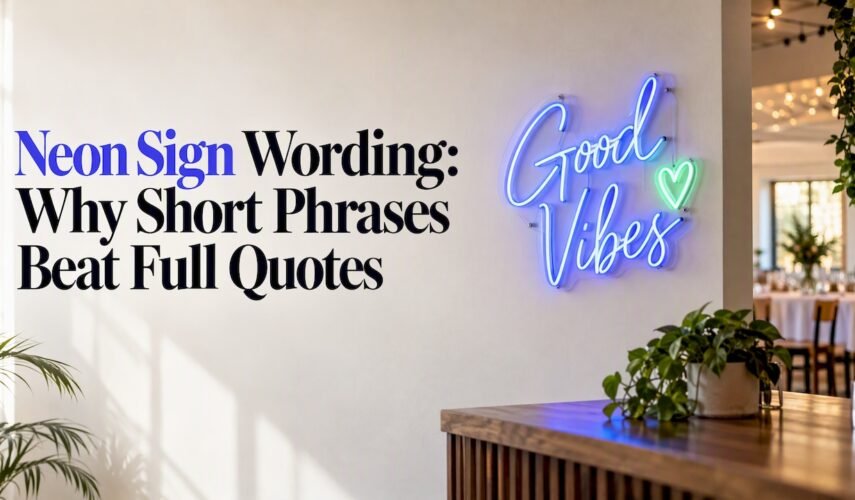 Custom LED neon sign in event venue