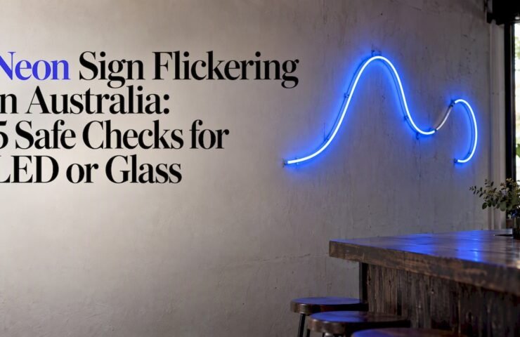 Custom neon sign with a dim section