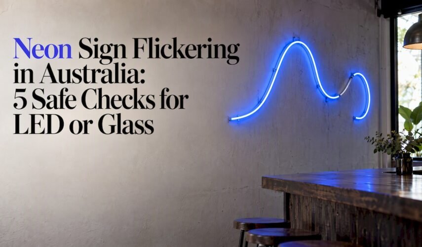 Custom neon sign with a dim section