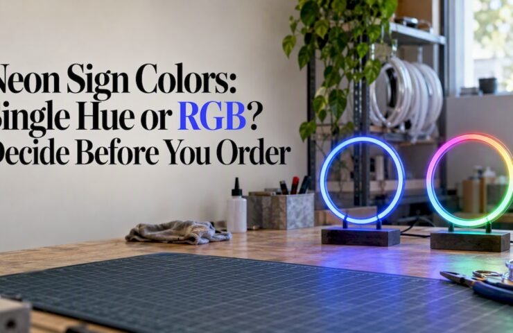 Single-hue and multicolour LED neon samples