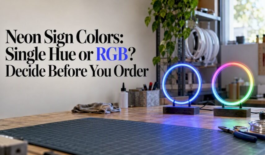 Single-hue and multicolour LED neon samples