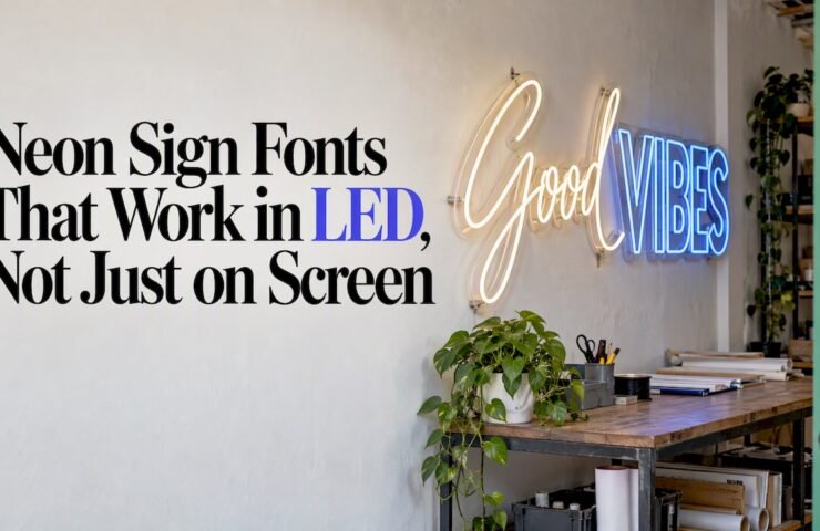 Script and bold LED neon font styles
