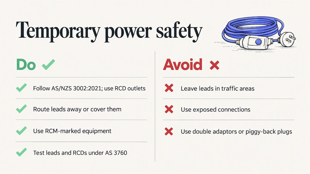 Key electrical safety checks for public events