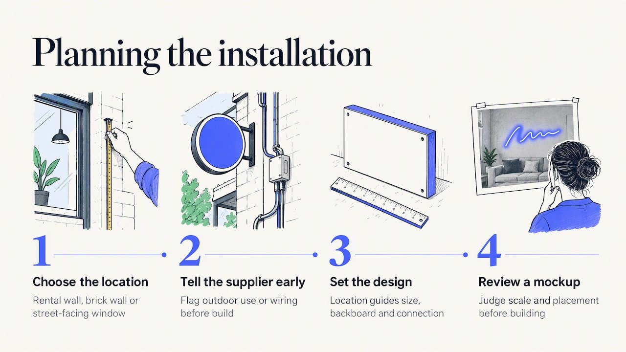 Our perspective: plan the install when you design the sign — overview diagram